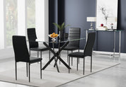 Esstisch Glas Küchentisch Glastisch Wohnzimmertisch mit Schwarze Beine Moderner Stil Rechteckiger Tisch für Büro Küche 110cm DE | LEUKHOUSE