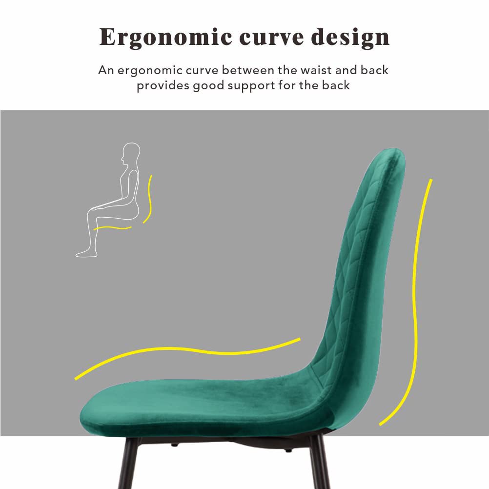 Dining Chairs Set of 4 Velvet/Green AWS024UK | LEUKHOUSE