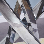 Glas Esstisch Küchentisch Glastisch Silberne Metalltischbeine Moderner Stil Quadratischen Tisch für Büro Küche 110cm DE | LEUKHOUSE