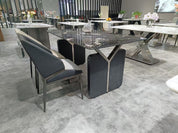 Dining Table Super Crystal Stainless Steel Wood LKD065DTYX | LEUKHOME