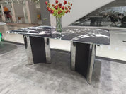 Dining Table Super Crystal Stainless Steel LKD059DTYX | LEUKHOME