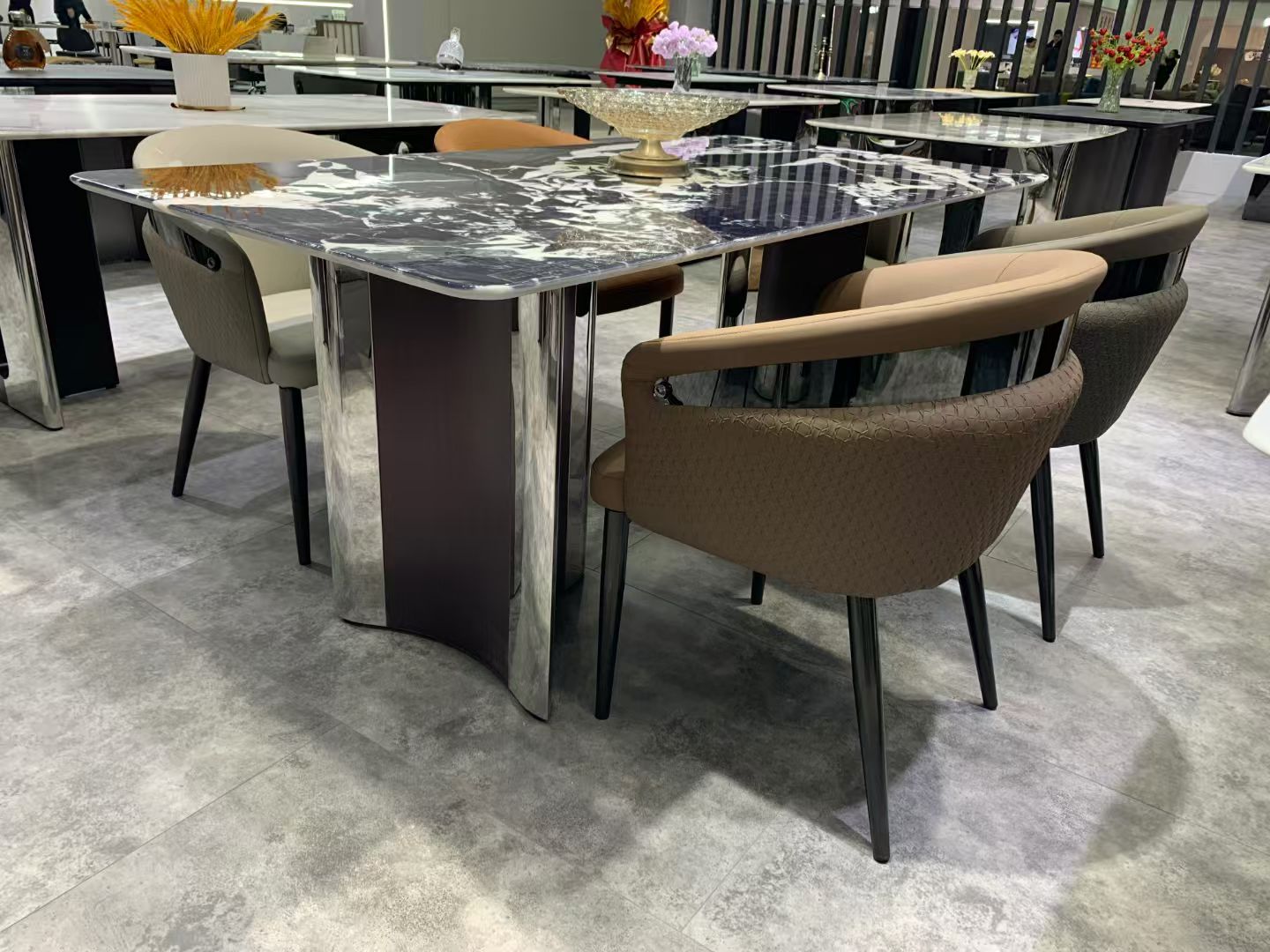 Dining Table Super Crystal Stainless Steel LKD059DTYX | LEUKHOME