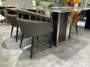 Dining Table Super Crystal Stainless Steel LKD059DTYX | LEUKHOME