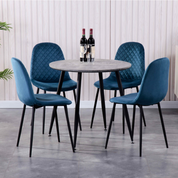 Round Dining Table 90x90cm Grey/Black AWS112UK | LEUKHOUSE
